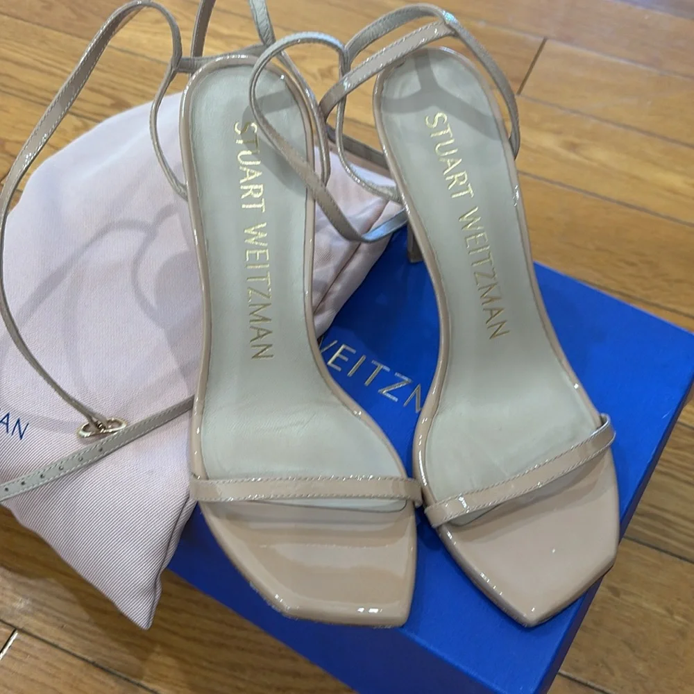Stuart Weitzman Barelynudist 100 Sandal in Adobe, Size: 6